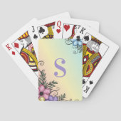 Blumen-Monogramm-Spielabend Spielkarten (Rückseite)