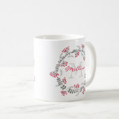 Blumen-Monogramm-Tasse Kaffeetasse (VorderseiteRechts)