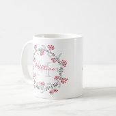 Blumen-Monogramm-Tasse Kaffeetasse (Vorderseite Links)