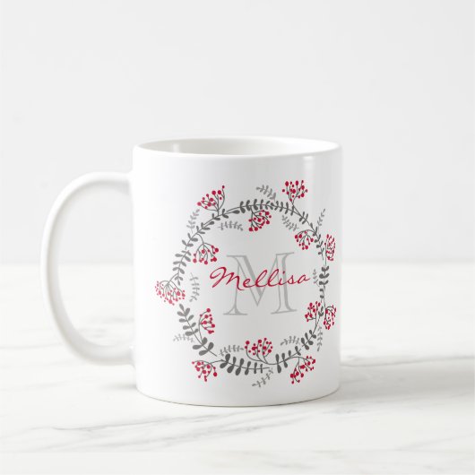 Blumen-Monogramm-Tasse Kaffeetasse (Links)