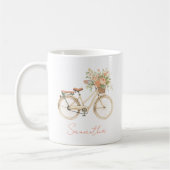 Blumen-Monogramm Vintage-Fahrrad Kaffeetasse (Links)