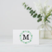 Blumen | Monogramm Visitenkarte (Stehend Vorderseite)