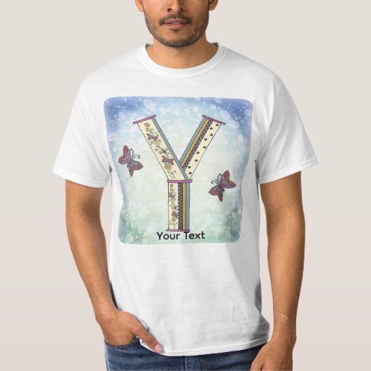 Blumen-Monogramm Y T-Shirt (Vorderseite)