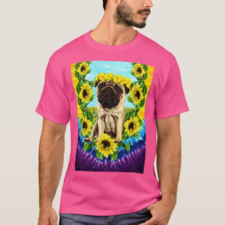 Blumen-Mops T-Shirt