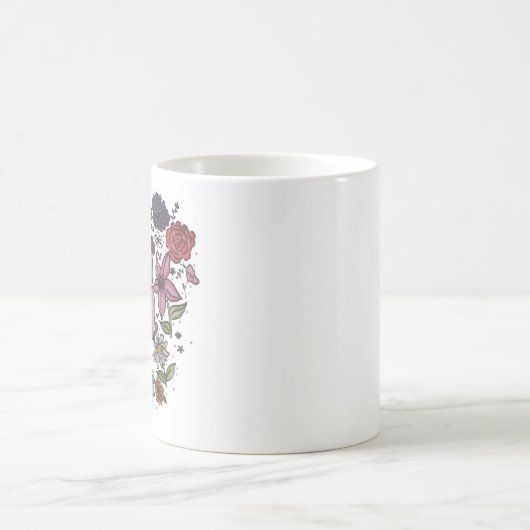 Blumen-Mops-Tasse Kaffeetasse (Mittel)