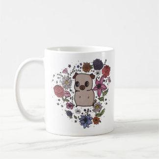 Blumen-Mops-Tasse Kaffeetasse