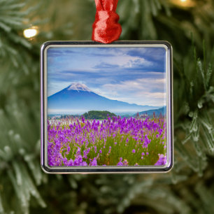 Blumen Mount Fugi Japan Ornament Aus Metall