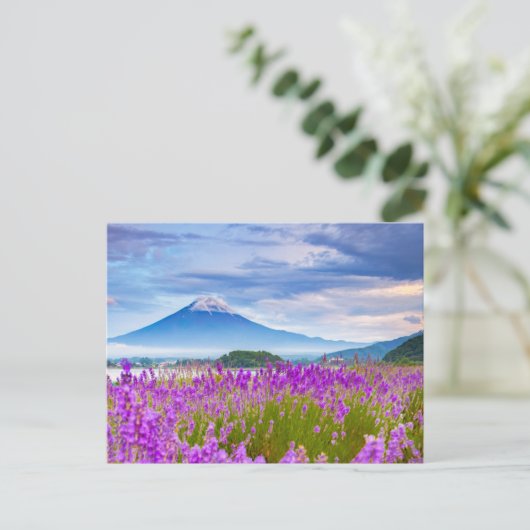 Blumen | Mount Fugi Japan Postkarte (Stehend Vorderseite)