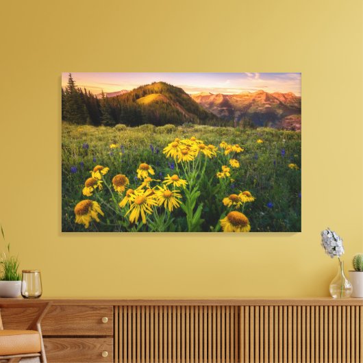 Blumen | Mountain Meadow Crested Butte Colorado Leinwanddruck (Insitu (Wohnzimmer))