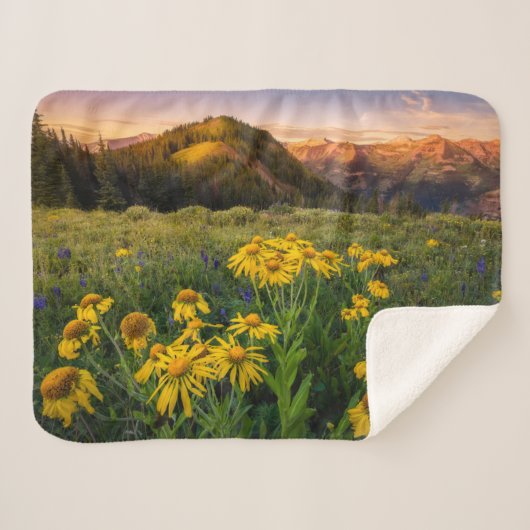 Blumen | Mountain Meadow Crested Butte Colorado Sherpadecke (Vorderseite (Horizontal))