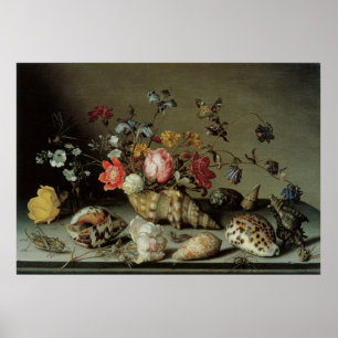 Blumen, Muscheln und Insects Balthasar van Der Ast Poster