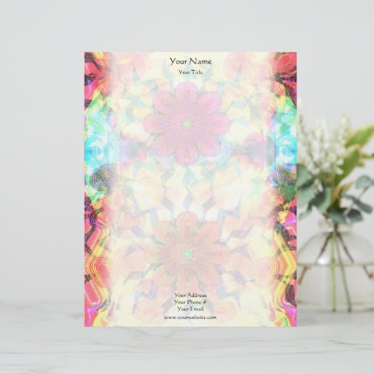 Blumen-Muster-Briefkopf Briefkopf (Stehend Vorderseite)