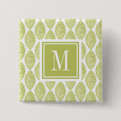 Blumen-Muster des Monogramm-| Hygge Button (Vorderseite)