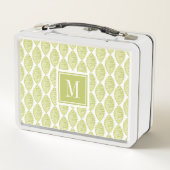 Blumen-Muster des Monogramm-| Hygge Metall Lunch Box (Rückseite)