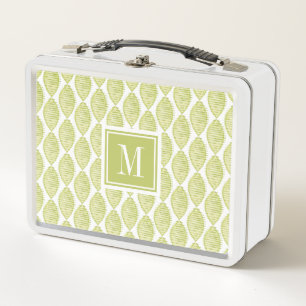 Blumen-Muster des Monogramm-  Hygge Metall Lunch Box