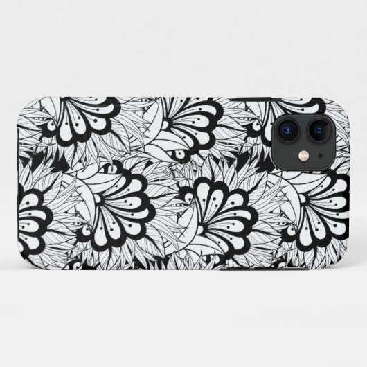 Blumen-Muster-Gekritzel Case-Mate iPhone Hülle (Rückseite (Horizontal))