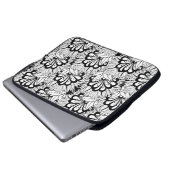 Blumen-Muster-Gekritzel Laptopschutzhülle (Vorne Knopf)