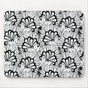 Blumen-Muster-Gekritzel Mousepad