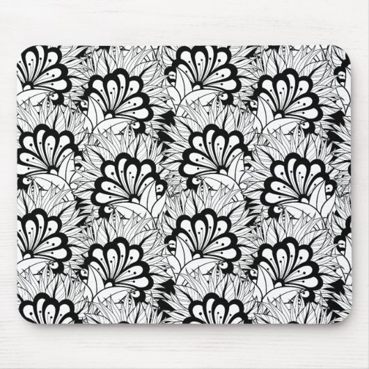Blumen-Muster-Gekritzel Mousepad (Vorne)