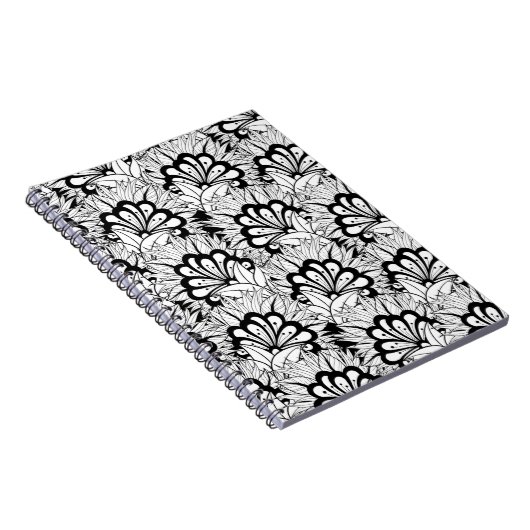 Blumen-Muster-Gekritzel Notizblock (Rechte Seite)