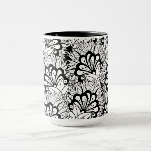 Blumen-Muster-Gekritzel Tasse (Zentrum)