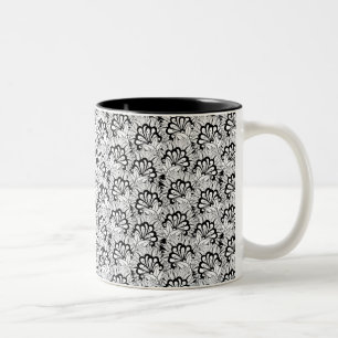 Blumen-Muster-Gekritzel Zweifarbige Tasse