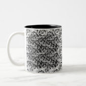 Blumen-Muster-Gekritzel Zweifarbige Tasse (Links)