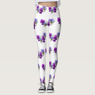 Blumen-Muster Legging des Stiefmütterchen-fünf Leggings