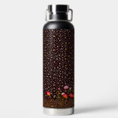 Blumen Muster mit Blumenwiese am Rand Trinkflasche (Rückseite)