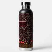 Blumen Muster mit Blumenwiese am Rand Trinkflasche (links)