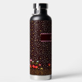 Blumen Muster mit Blumenwiese am Rand Trinkflasche (Rechts)