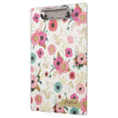 Blumen-Muster-modernes personalisiertes Klippbrett Klemmbrett (Links)