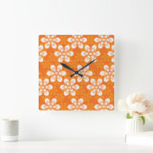 Blumen-Muster Quadratische Wanduhr (Zuhause)