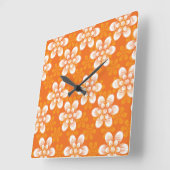 Blumen-Muster Quadratische Wanduhr (Winkel)