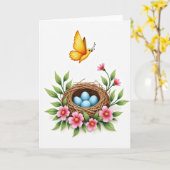 Blumen Muttertag Nest Karte (Gelbe Blume)