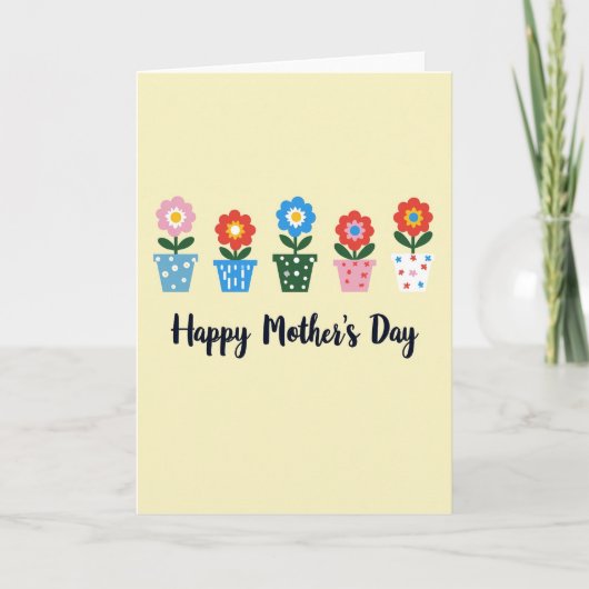 Blumen-Muttertag-Töpfe-Karte Karte (Vorderseite)