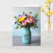 Blumen-Muttertags-Glas-Karte Karte (Gelbe Blume)
