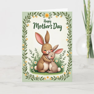 Blumen-Muttertags-Hasen-Karte Karte