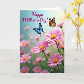 Blumen-Muttertags-Schmetterlingskarte Karte (Gelbe Blume)