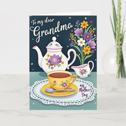 Blumen-Muttertags-Teatime-Karte Karte (Vorderseite)