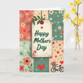 Blumen-Muttertagskarte mit Quiltmuster Karte (Gelbe Blume)