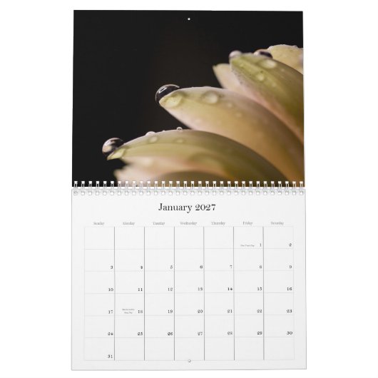 Blumen-Nahaufnahme-Reihe Kalender (Jan 2027)
