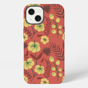 Blumen nahtloses Muster Blumen gelb und rot iPhone 13 Hülle