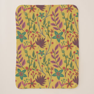 Blumen nahtloses Muster gelbe Blumen und Blätter Sherpadecke