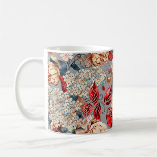 Blumen nahtloses Muster, Hintergrund im Jugendstil Kaffeetasse