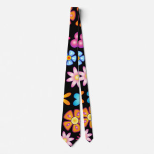 Blumen Naif Vintage Retro-Stil Design Krawatte