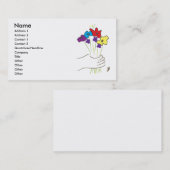 Blumen, Name, Adresse 1, Adresse 2, Kontakt 1,… Visitenkarte (Vorne/Hinten)