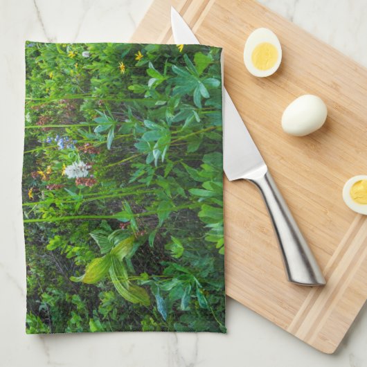 Blumen | Nationalpark Rainier Geschirrtuch (Viertel Falte)