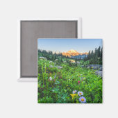 Blumen | Nationalpark Rainier Magnet (Vorderseite/Rückseite)