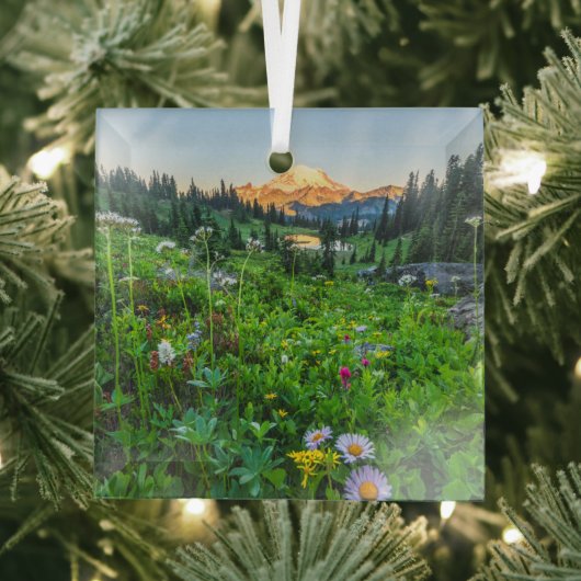 Blumen | Nationalpark Rainier Ornament Aus Glas (Insitu)